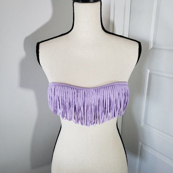 Hollister Other - Hollister bikini Halter top with fringes Purple Small
